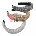 Bentita deosebita pentru par din Satin cu strasuri Hand Made BTP016 - Argintie